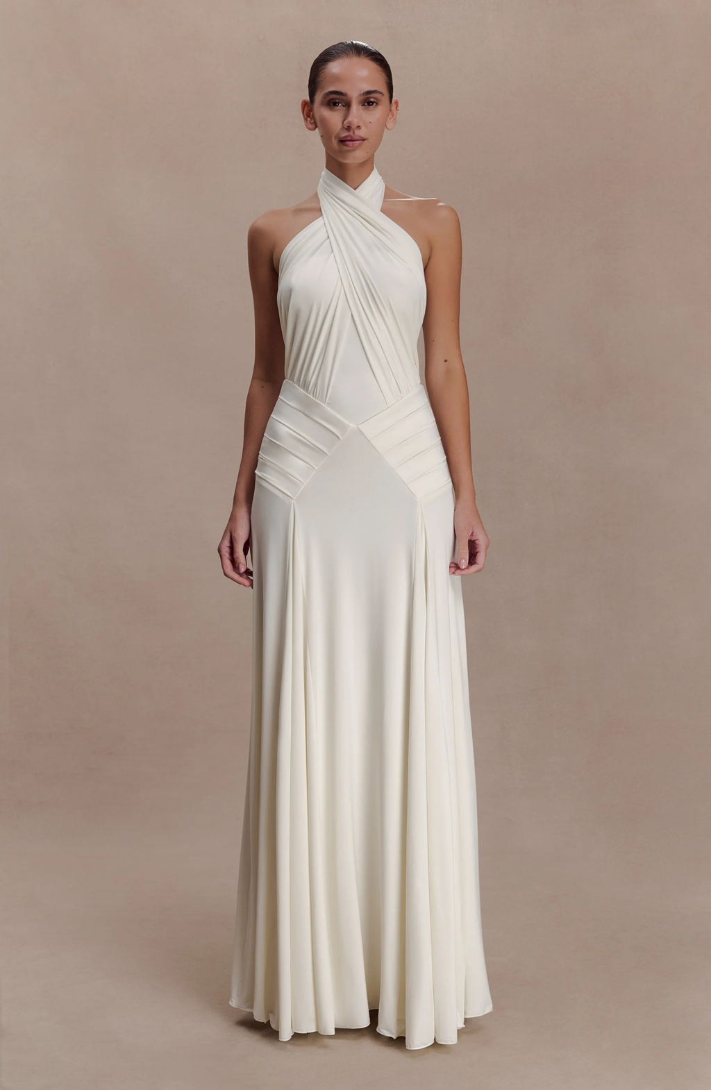 Ibiza Draped Halter Maxi Dress