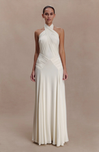 Ibiza Draped Halter Maxi Dress