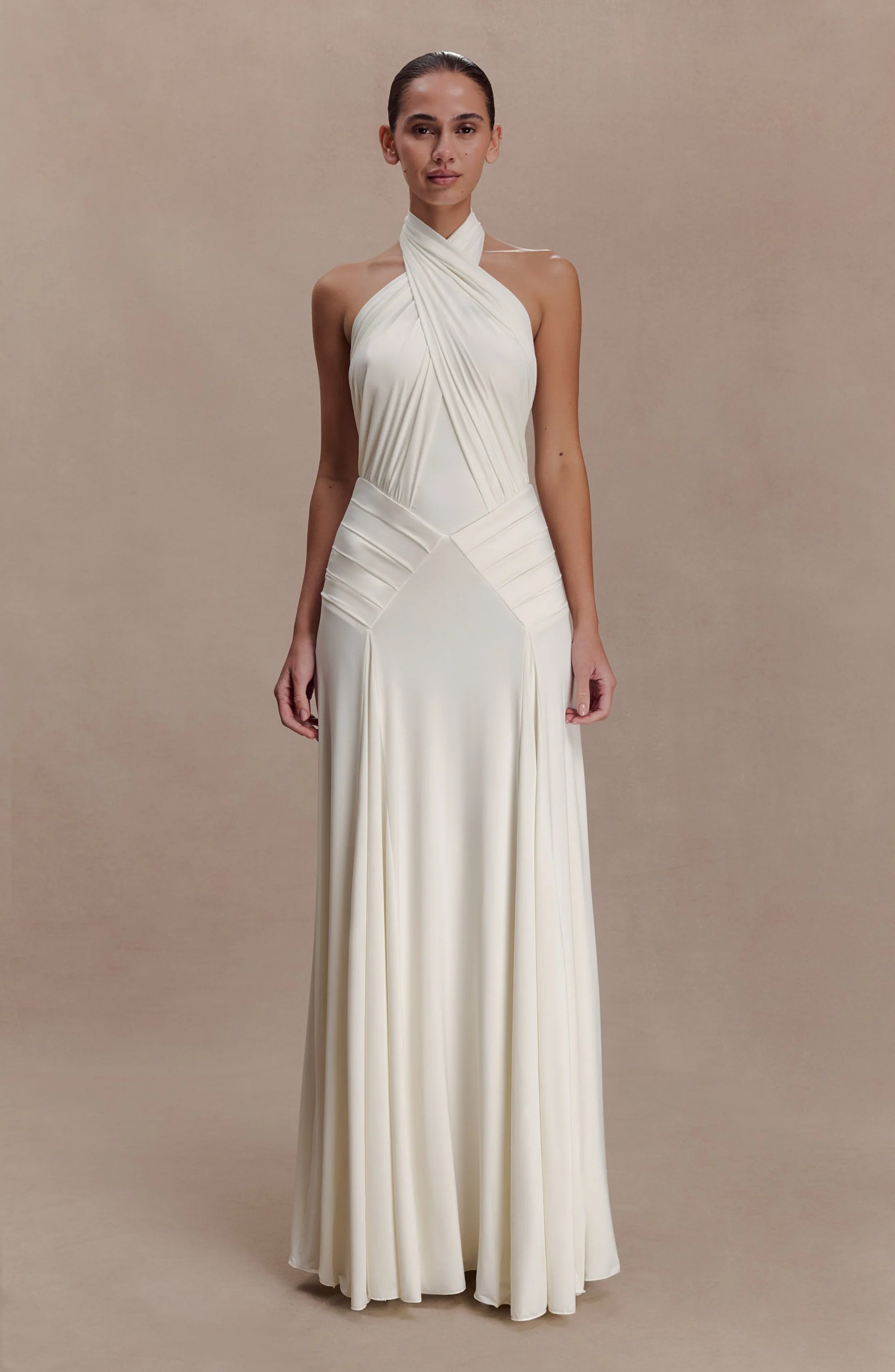 Ibiza Draped Halter Maxi Dress