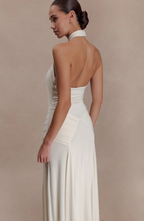 Ibiza Draped Halter Maxi Dress