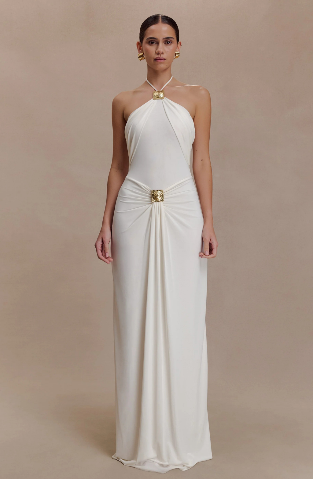 Santorini Gold Gown Maxi Dress
