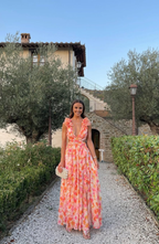 Floral Cut Out Wedding Guest Maxi Dress