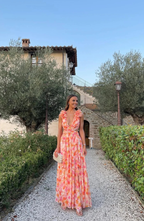 Floral Cut Out Wedding Guest Maxi Dress