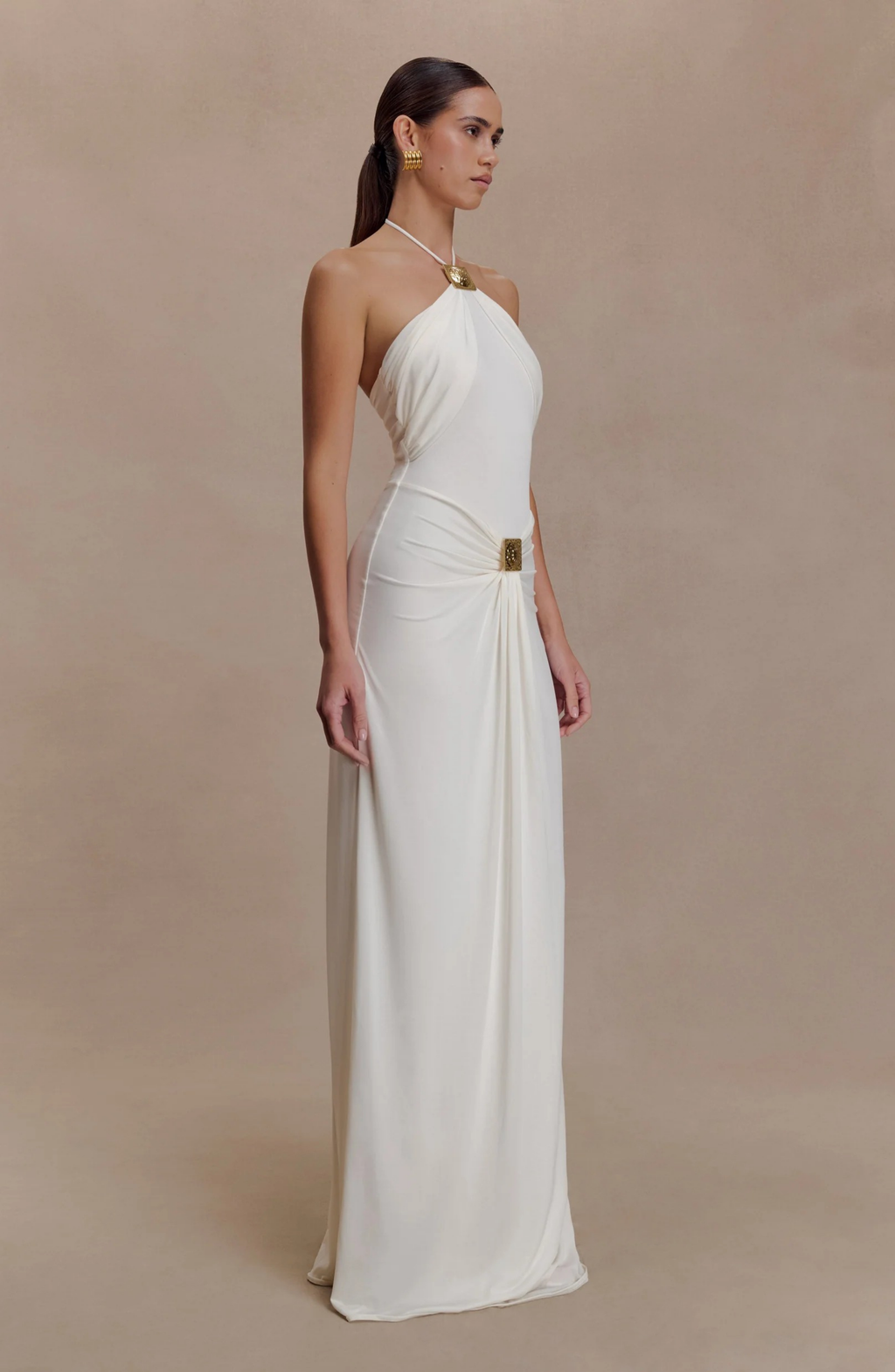 Santorini Gold Gown Maxi Dress