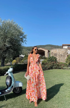 Floral Cut Out Wedding Guest Maxi Dress