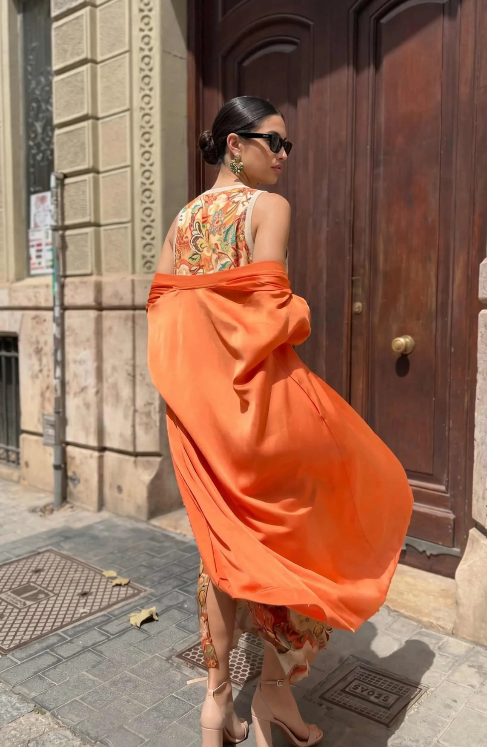 Printed Maxi Dress with Matching Cardigan