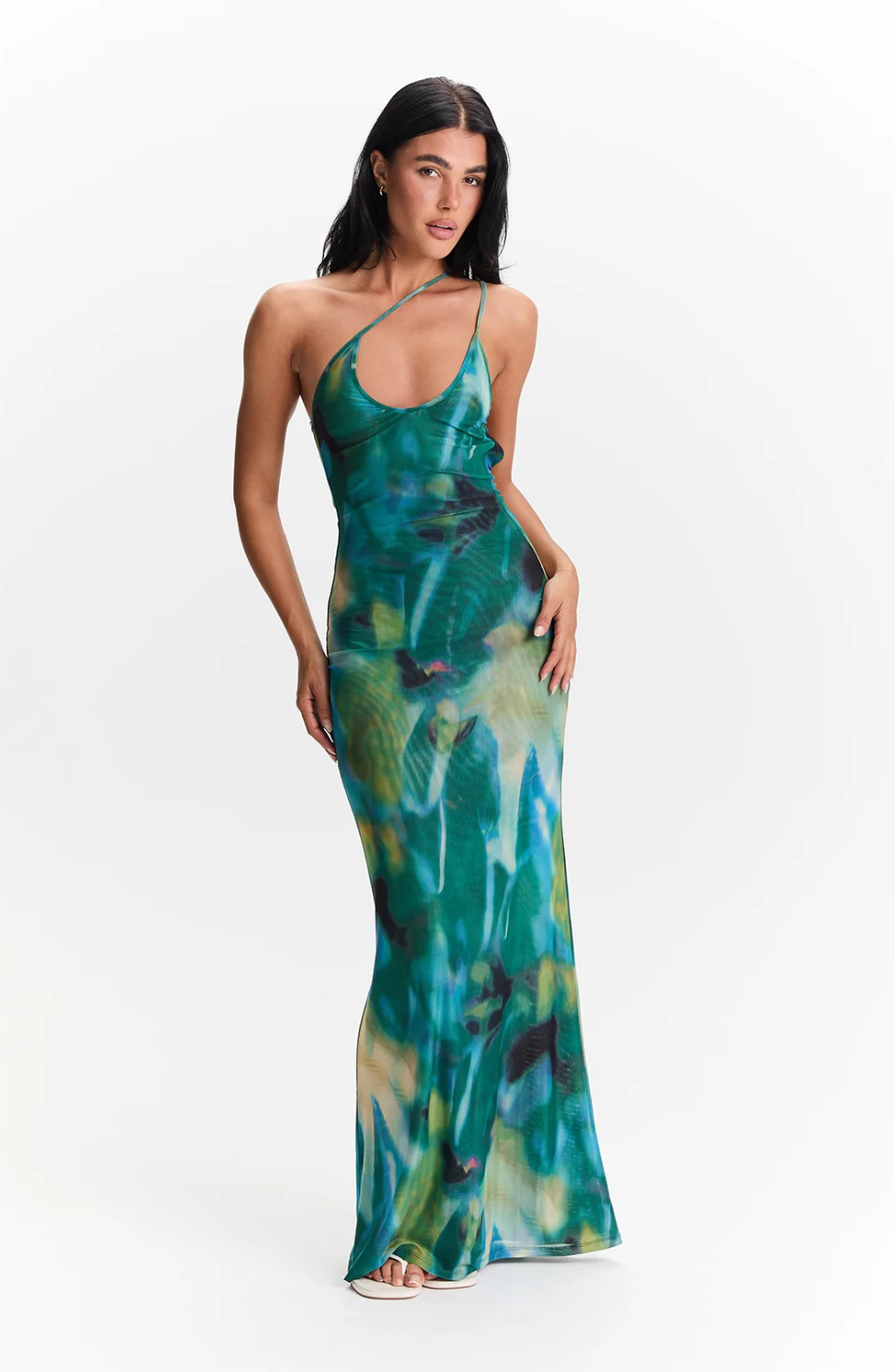 Open Back Printed Maxi Dress