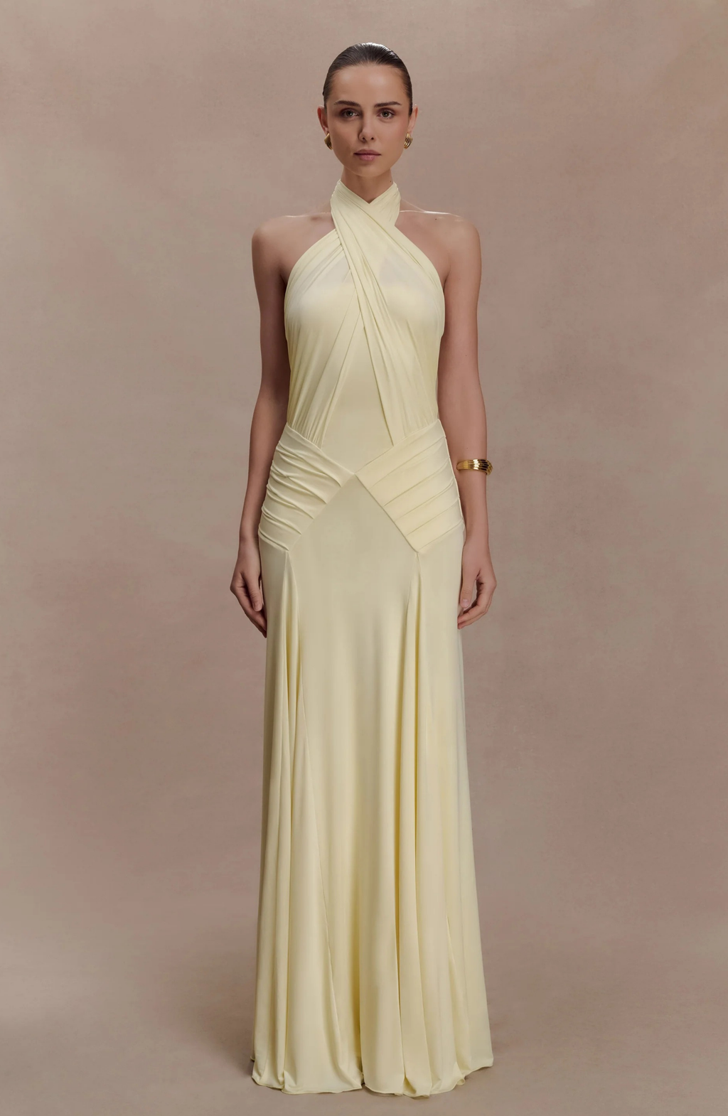 Ibiza Draped Halter Maxi Dress