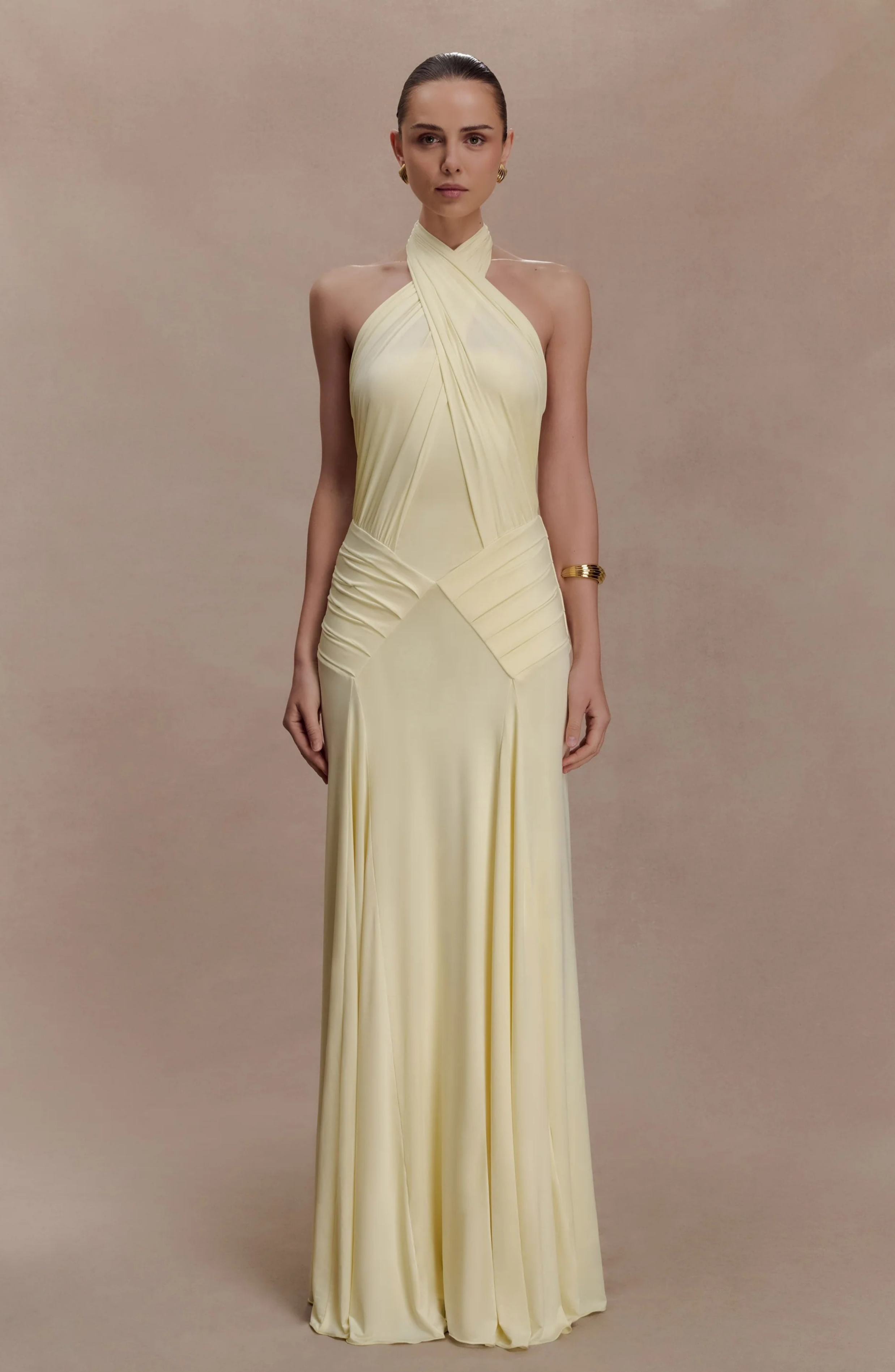 Ibiza Draped Halter Maxi Dress