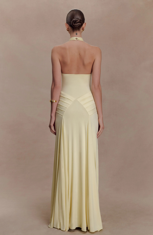 Ibiza Draped Halter Maxi Dress