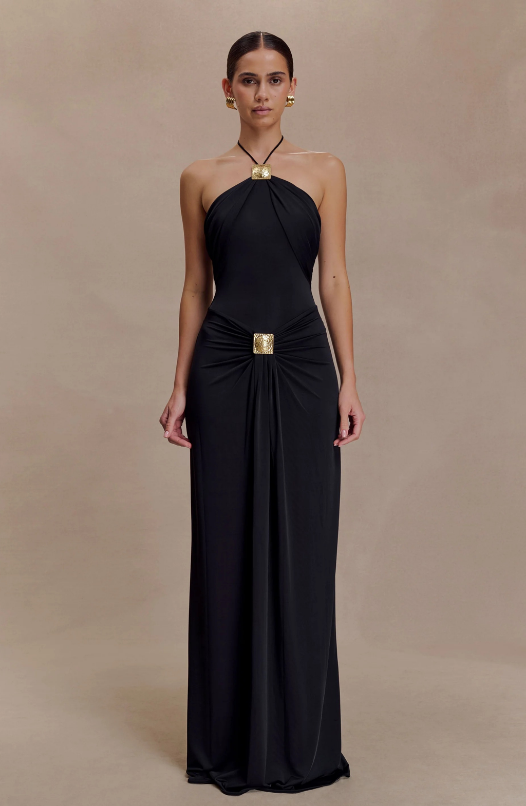 Santorini Gold Gown Maxi Dress
