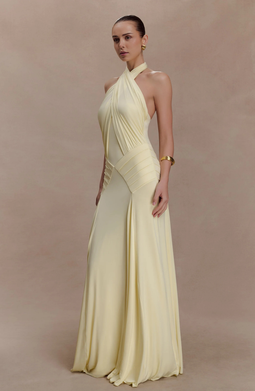 Ibiza Draped Halter Maxi Dress