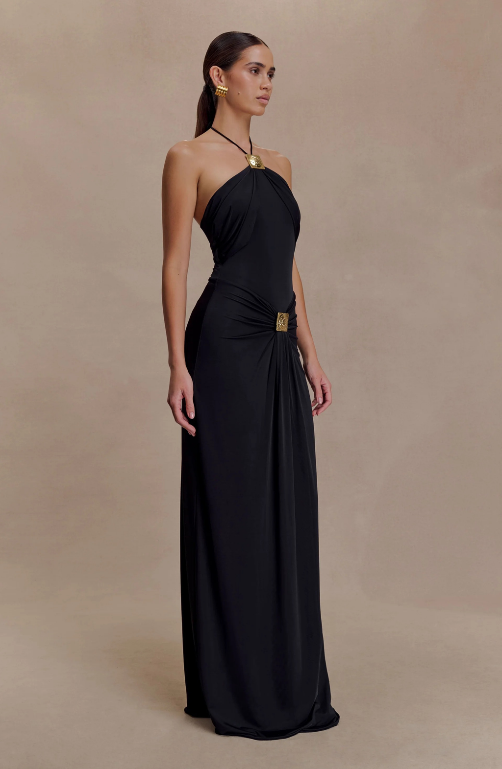 Santorini Gold Gown Maxi Dress