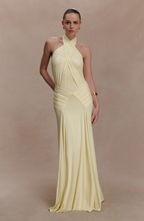 Ibiza Draped Halter Maxi Dress
