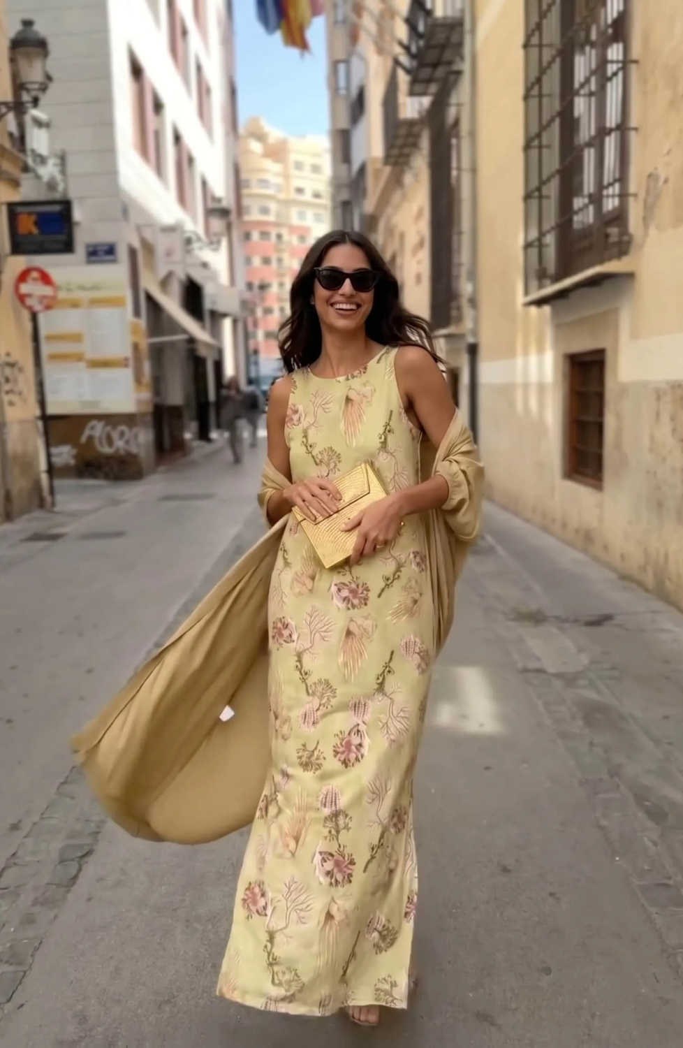 Printed Maxi Dress with Matching Cardigan
