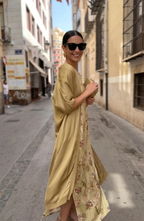 Printed Maxi Dress with Matching Cardigan