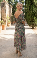 Floral Off Shoulder Wedding Guest Maxi Dress